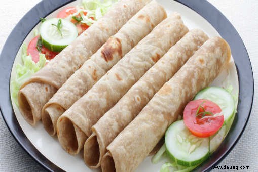 Rezept für Gemüse-Chapati-Rollen 