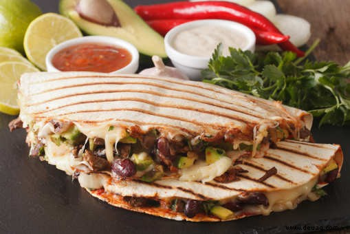 Rezept für gebackene Bohnen-Quesadillas 