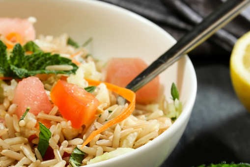 Rezept für braunen Reissalat 