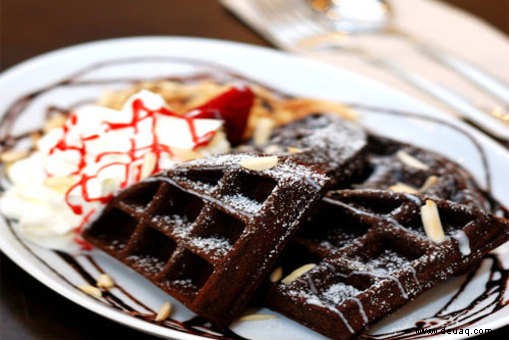 Rezept für doppelte Schokoladenwaffeln 