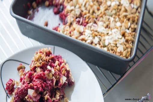 Nussiges Frucht-Crumble-Rezept 