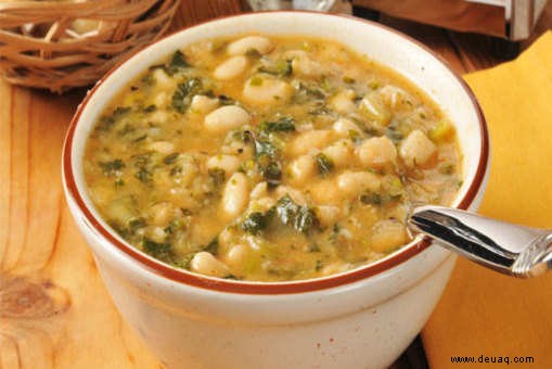 Rezept für weiße Bohnen-Grünkohl-Suppe 