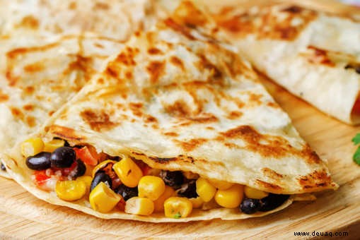 Rezept für Quesadillas mit schwarzen Bohnen und Mais 