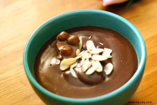 Rezept für Mandel-Milchschokoladen-Pudding 