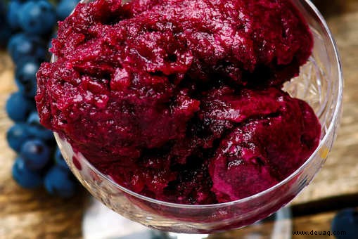 Rezept für Sorbet aus roten Trauben 