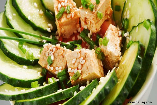 Rezept für Tofu-Gurkensalat 