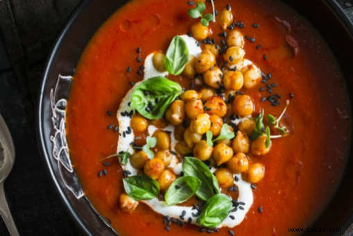 Rezept für Kichererbsen-Tomaten-Suppe 