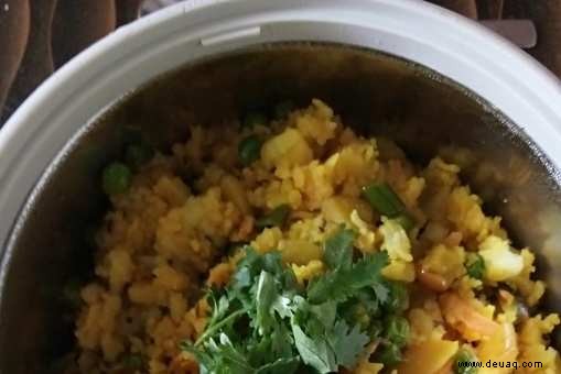 Gemischtes Gemüse-Poha-Rezept 