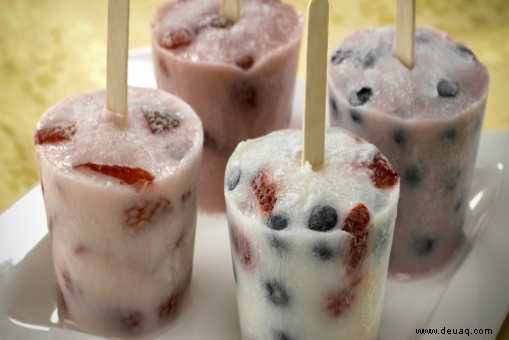 Rezept für Eis am Stiel mit rotem Bohnenjoghurt 