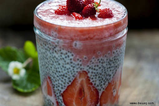 Rezept für Erdbeer-Chia-Samen-Pudding 