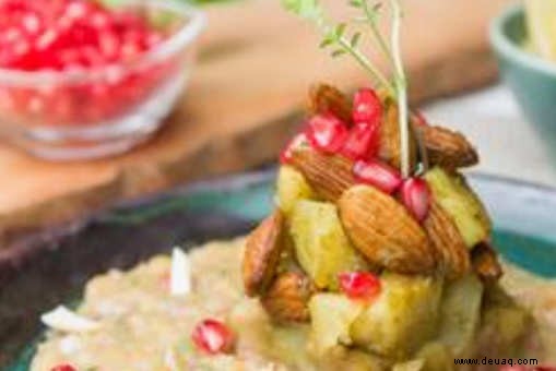 Mandel-Chaat mit weißem Erbsen-Ragda-Rezept 