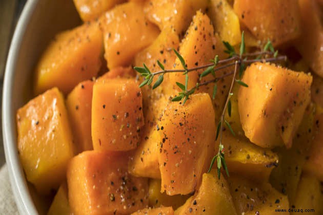 Rezept für gerösteten Knoblauch-Butternut-Kürbis 