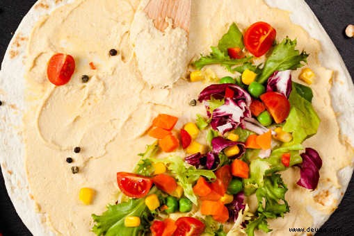 Rezept für gegrillten Hummus-Wrap 