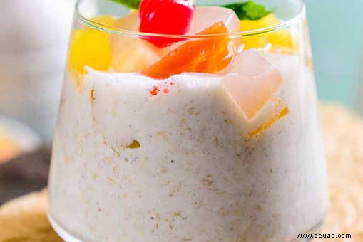 Overnight Coconut Milk Hafer mit Fruchtcocktail Rezept 