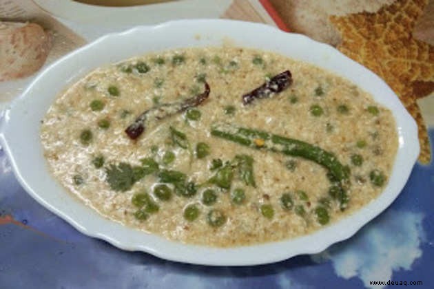 Rezept für grünes Mawa-Erbsen-Curry 