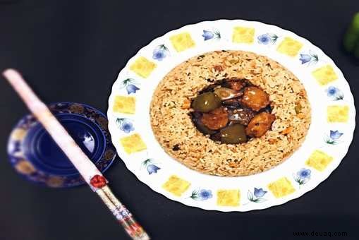 Schezwan Rezept für gebratenen Reis und Chili Paneer 