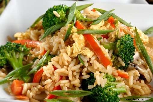 Rezept für gebratenen Reis mit Brokkoli 
