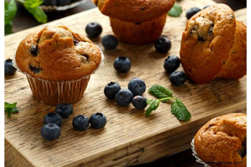 Rezept für Schokoladen- und Heidelbeer-Cupcakes 