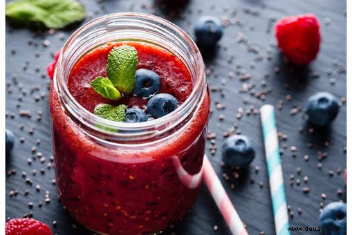 Rezept für ein Beeren-Chia-Glas 