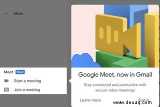 So verstecken Sie Google Meet in der Desktop-App von Google Mail 