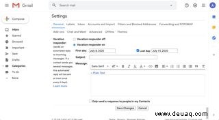 So richten Sie eine Abwesenheitsnotiz in Gmail ein 