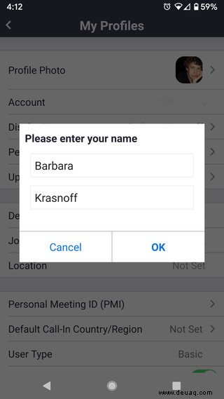 So ändern Sie Ihren Namen und fügen ein Foto zu Zoom hinzu 