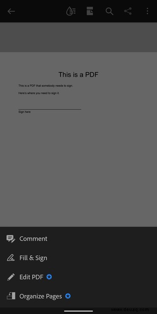 So erstellen Sie eine Signatur für PDF-Dokumente auf einem Android-Telefon 