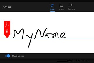 So erstellen Sie eine Signatur für PDF-Dokumente auf einem Android-Telefon 