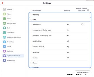 So finden Sie Tastaturkürzel für Zoom 