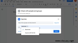 So teilen Sie ein Google-Dokument privat 