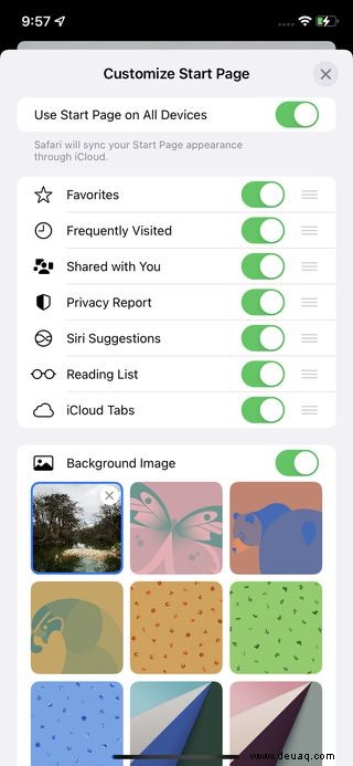 So fügen Sie Safari in iOS 15 einen Hintergrund hinzu 