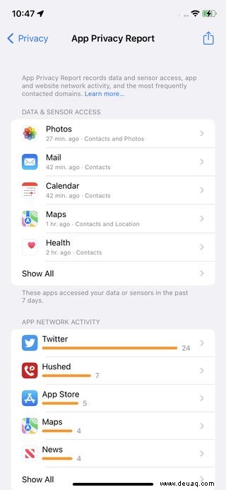 So verwenden Sie den neuen App-Datenschutzbericht des iPhones 