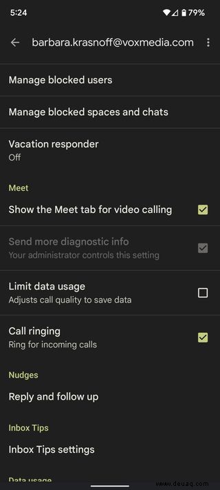 So werden Sie die lästigen Registerkarten „Meet“, „Chat“ und „Spaces“ in Google Mail für Mobilgeräte los 