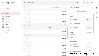 So ändern Sie das Layout Ihres Posteingangs in Gmail 