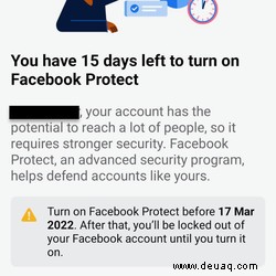 So aktivieren Sie Facebook Protect 