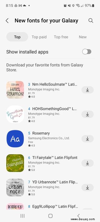 So ändern Sie die Schriftart auf Ihrem Samsung Galaxy-Telefon 