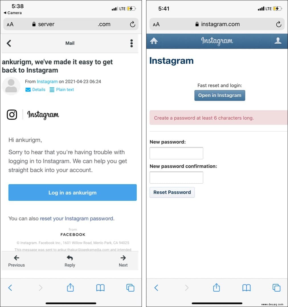 So ändern Sie Ihr Instagram-Passwort oder setzen es zurück (2022) 