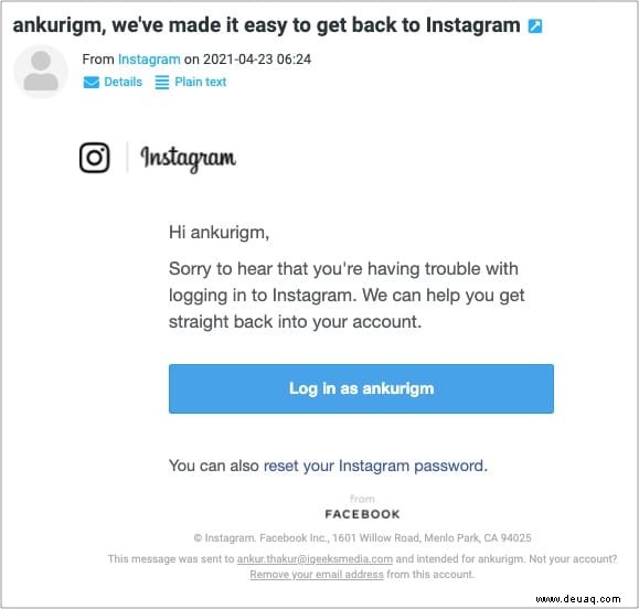 So ändern Sie Ihr Instagram-Passwort oder setzen es zurück (2022) 