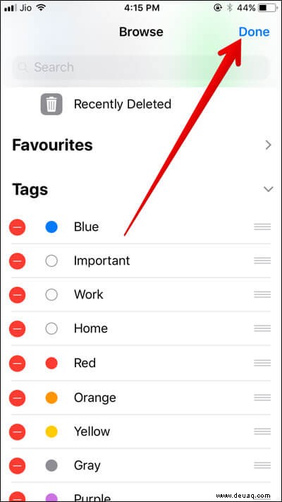 So passen Sie Tags in der Datei-App in iOS 11 auf dem iPhone an 