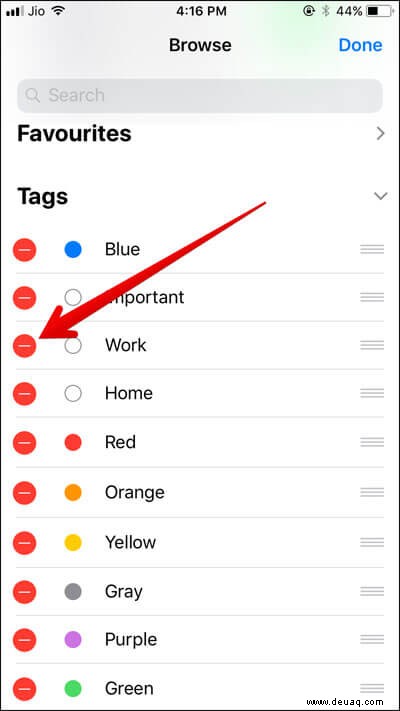 So passen Sie Tags in der Datei-App in iOS 11 auf dem iPhone an 