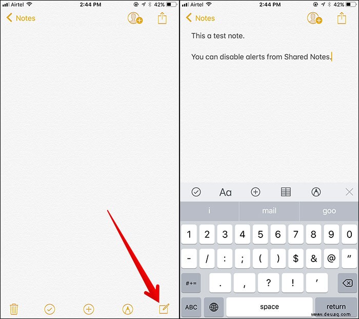 So verbergen Sie Benachrichtigungen von freigegebenen Notizen auf iPhone und iPad 