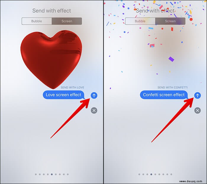 Senden Sie iMessage mit Spotlight- und Echo-Effekten auf dem iPhone 