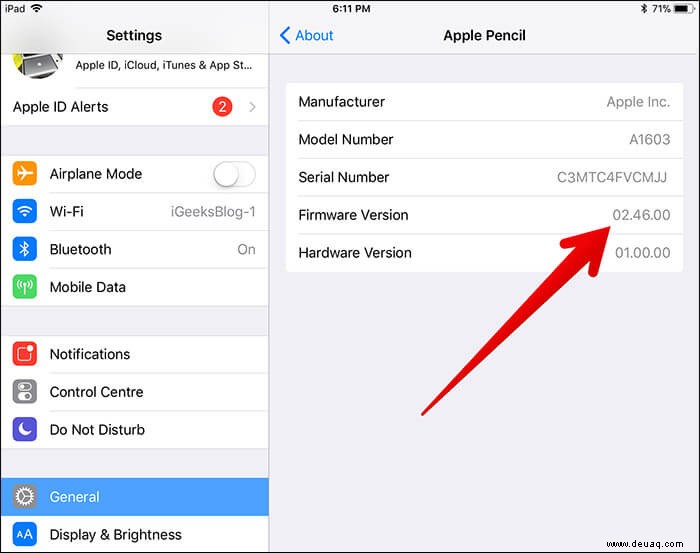 So finden Sie die Firmware-Version des Apple Pencil heraus 