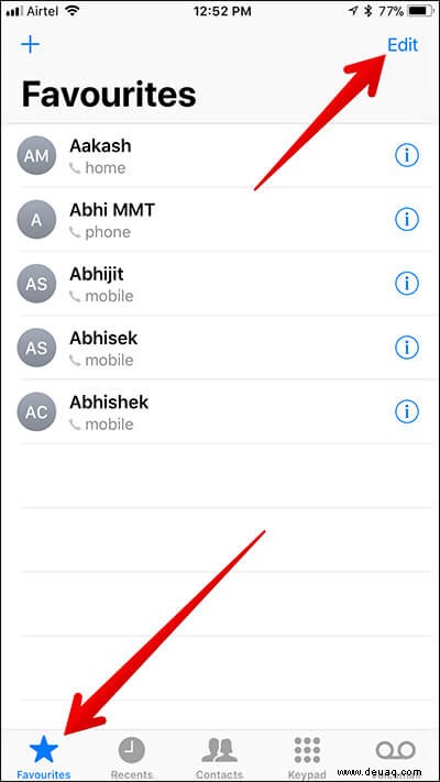 So verwalten Sie bevorzugte Kontakte auf dem iPhone 