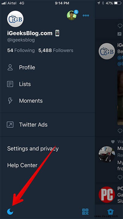 So aktivieren Sie den Nachtmodus in Twitter auf dem iPhone oder iPad 