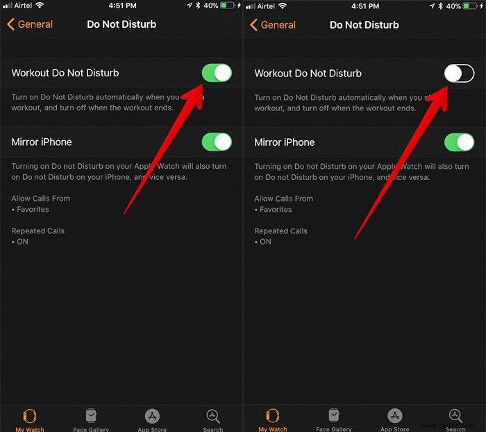 So aktivieren Sie „Nicht stören“ automatisch für Workouts auf der Apple Watch 