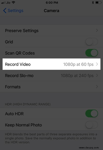 So nehmen Sie 4K-Videos mit 60 FPS auf dem iPhone auf 