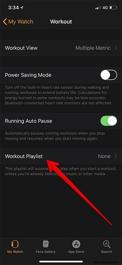 So richten Sie eine Trainings-Wiedergabeliste auf der Apple Watch ein 