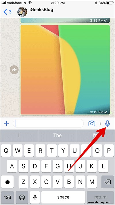 So zeichnen Sie lange Sprachnachrichten in WhatsApp auf dem iPhone auf 