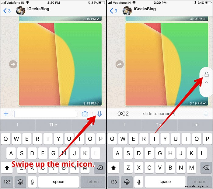 So zeichnen Sie lange Sprachnachrichten in WhatsApp auf dem iPhone auf 